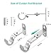 AMZSEVEN Adjustable Curtain Rod Brackets, Metal Window Drapery Rod Hanger Holders Hooks for 1 inch Rods (Satin Silver, Set of 3)