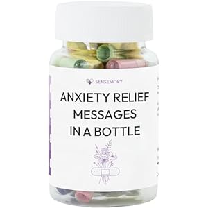 Pre-Written Message in a Bottle (Anxiety Relief), Stress Relief Items for Women, Men, Anti Anxiety Gifts for Coworkers, Christmas, New Year Gifts, Mindfulness & Meditation Exercises to Goodbye Stress