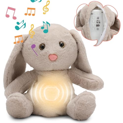 Anxiety Relief Bunny, Breathing Teddy Anxiety Bear with Calming Music, Lights, Sleeping...