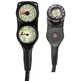 Sea Elite Slimline 3 Gauge Console, Pressure Depth & Compass, Global Imperial/Metric Measurements, Shock-Resistant Rubber Boot, 2 lbs