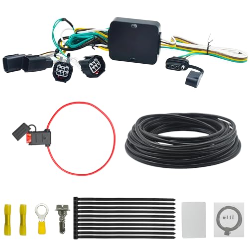 4-Pin Trailer Wiring Harness 56331 Compatible with 2011-2020 Dodge Grand Caravan, 2011-2016 Chrysler Town and Country, 2012-2015 Ram C/V，4-Way Tow Hitch Wire T-Connector Plug n Play