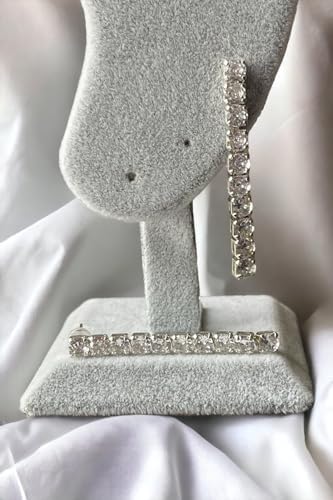 Zirkon Taşlı Yuvarlak Model Su Yolu Silver Küpe 4mm (Silver) - Görsel 3