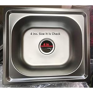 SCW 304" Stainless Steel Kitchen Sink West Coupling with Basket, Cap Under Round Size 4"in Fitting Made in India - 1