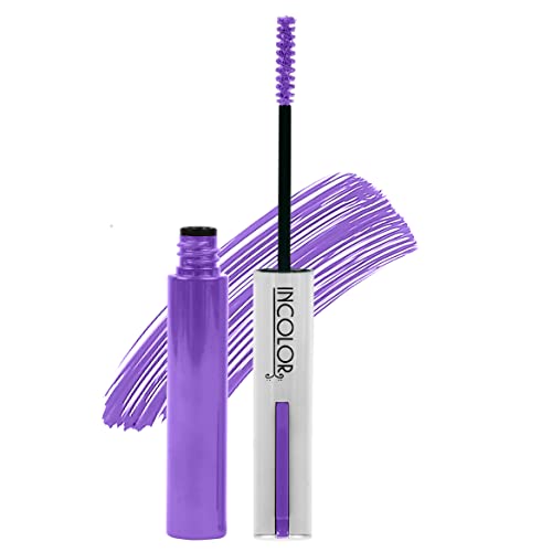 INCOLOR Light Weight Colorful Natural Mascara, Smudge Proof & Long Lasting Eye Makeup Tool For Personal & Professional, Mascara Waterproof True Purple, 6ml