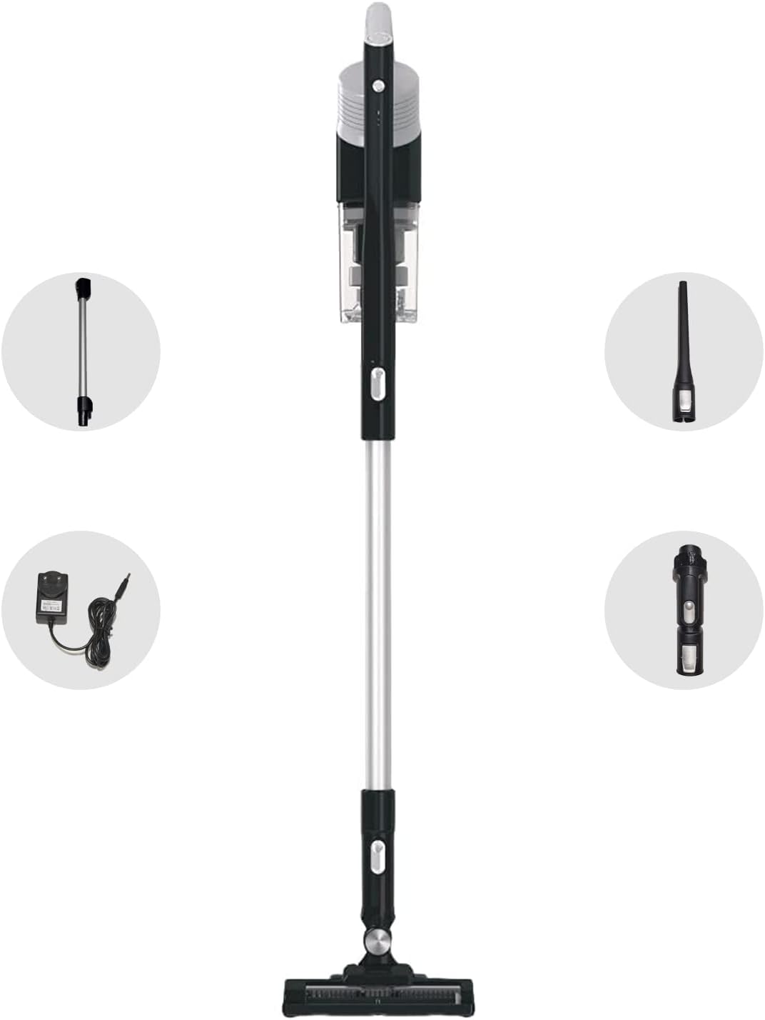 OS 26 Wireless, Rechargable, Cordless Vacuum Cleaner | 2200 Mah Battery | Lightweight ABS Body | Comes with 4 Accessories | for Home, Car & Furniture Cleaning | 1 Year Warranty | Black & Silver