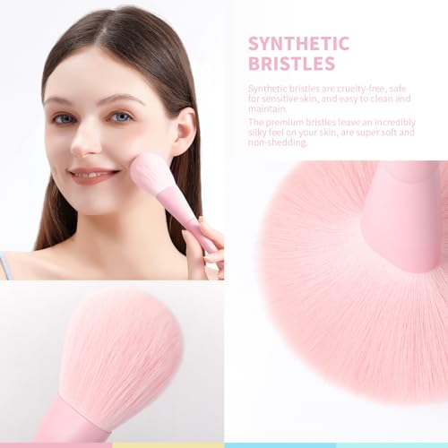 image for Docolor Makeup Brushes 17 Pcs Colourful Makeup Brush Set Premium Synth