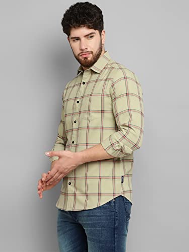 Image of Allen Cooper Pure Cotton Checked Full Sleeve Shirts For Men(64OG-M)