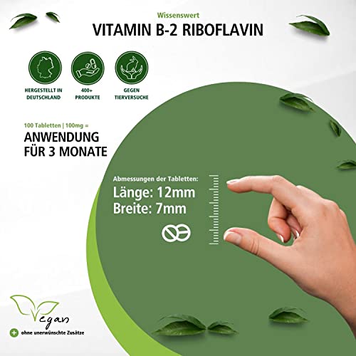 Riboflavin von Fairvital, Vitamin B2 100mg, vegan, hochdosiert