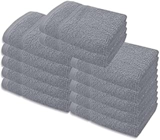 A & B TRADERS Premium Cotton Face Cloths Flannels Washcloth 12-Pack 500 GSM Ring Spun Soft Absorbent 30 x 30cm Towels (White)