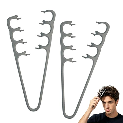 Pettine Texture Comb,Set di 2 Pettine a Denti Larghi per Capelli Ricci Districanti Strumento Volumizzante Radice,Pettini Texture Capellis Lisci Ricci Accessorio Toelettatura per Uomini e Donne(Grigio)