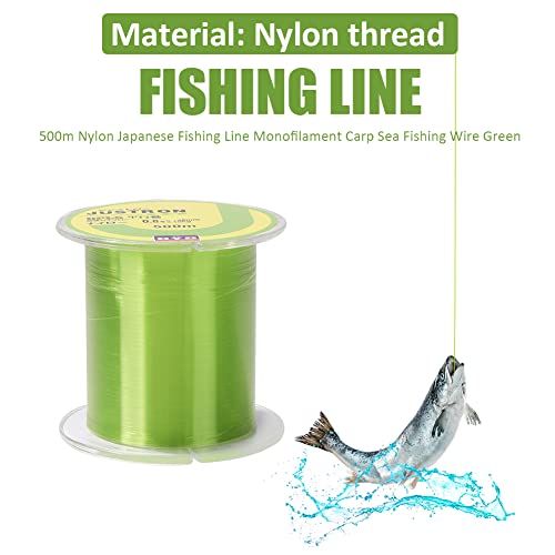 500M Angelschnur Aus Nylon Monofile Angelschnüre Grün Verschleißfest Nylonfaden, Starke Spannung Karpfenmeer Angelleine… – Bild 3