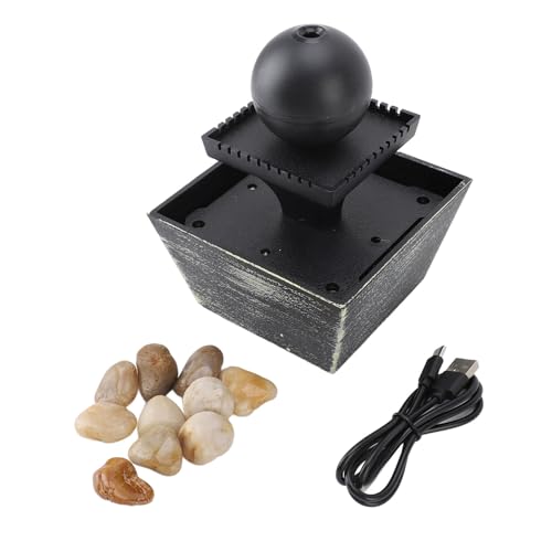 Indoor Tabletop Water Fountain, Calming and Relaxing Indoor Ball Fountain Built in LED Light Tabletop Fountain Small Home Decorative for Office Setting Bedroom Living Room