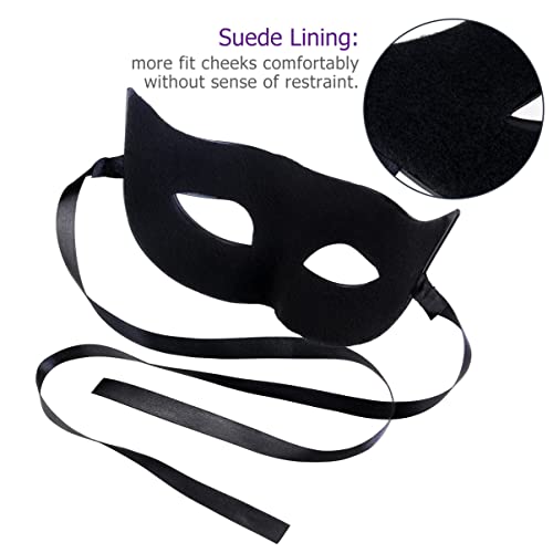 FAVOMOTO Masquerade Costume Mask Black for Men Women Party Ball Halloween Mask - Image 4