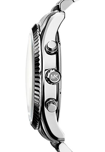Image of Michael Kors Lexington Watch for Men, 45mm Quartz Chronograph Movement with Stainless Steel Strap, Silver Tone, 44MM, MK8405-AMZUK