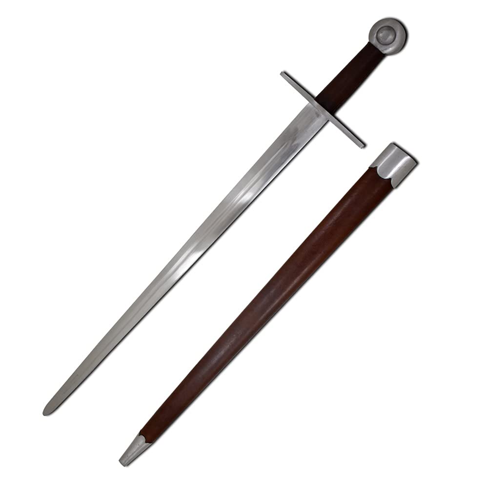 Medieval Warrior Full Tang Steel Knights Gothic Real Sword with Sacbbard