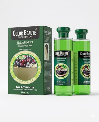 Image of Color Beaute Natural Extract Healthy Hair New Plant Formula Green Pack Dye For Men And Women, Ammonia Free For Hair Care Natural Black hair Dye Colour 1000 ML