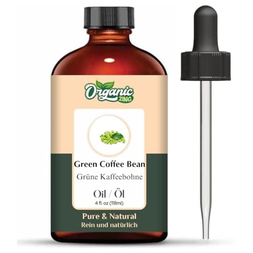 Organic Zing Green Coffee Bean Oil – 118 ml / 3.99 Fl oz | Pure & Natural Carrier Oil for DIY Skincare, Haircare & Cosmetic Formulations | Cold-Pressed