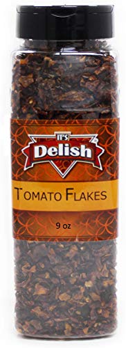 It's Delish Premium Dried Tomato Flakes, Large Jar, Dried Natural Tomatoes Ready to Cook – Dehydrated Tomato Vegetable Flakes – Great for Home Cooking, Camping & Backpacking