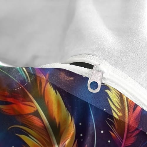 Parure de lit microfibre haut de gamme motif plumes 3D - 8