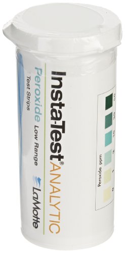 LaMotte Insta-Test 2984LR Hydrogen Peroxide Single Factor Test Strip, 0-50ppm Range (Vial of 25 Strips)