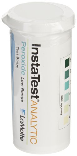 hydrogen peroxide strips - LaMotte Insta-Test 2984LR Hydrogen Peroxide Single Factor Test Strip, 0-50ppm Range (Vial of 25 Strips)