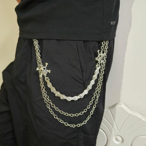 Pants Chain for Men Women -Trouser Chains, Jean Chains Goth Accessories Pant Chain Punk Acrylic Coloured Trouser Chain for Pants (Style 3) (Style 1) (skull 1)3
