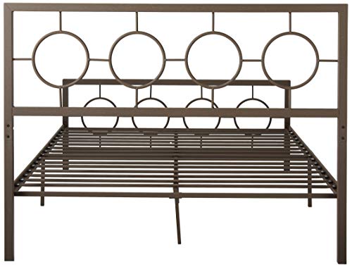 Christopher Knight Home Doris Queen-Size Geometric Platform Bed Frame, Iron, Modern, Low-Profile, Hammered Copper #TOP2