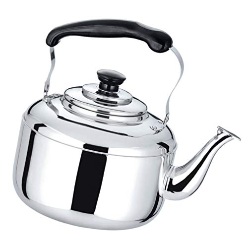 Bollitore da campeggio, Bollitore da campeggio for fornello a gas, Bollitore da tè in acciaio inossidabile Teiera con manico singolo for fornello Teiera con fischietto con manico anti-caldo(25x14x28cm