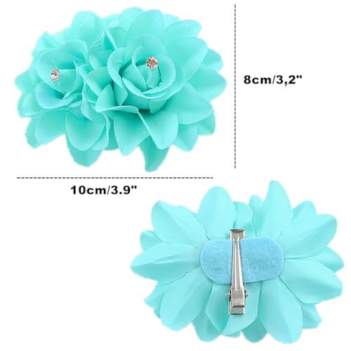 Pinzas para cabello florales con doble rosa 6 piezas miniatura 2