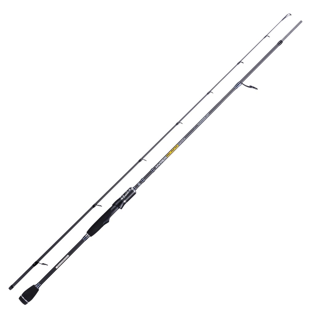 Alcedo Hyper Black Spin Canna da Pesca Spinning in Carbonio Alta Qualità, Basso Contenuto di Resina, Azione Fast, Leggera, Reattiva e Sensibile per Esche Artificiali