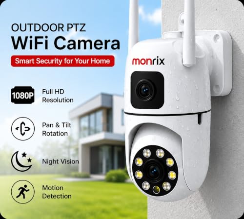 Image of Dual Lens 5MP+5MP WiFi CCTV Camera for Home, 360 PTZ Security Camera with Night Vision, AI Motion Detection, 2-Way Audio, Mobile App, SD Card & Cloud Storage, Indoor /Outdoor