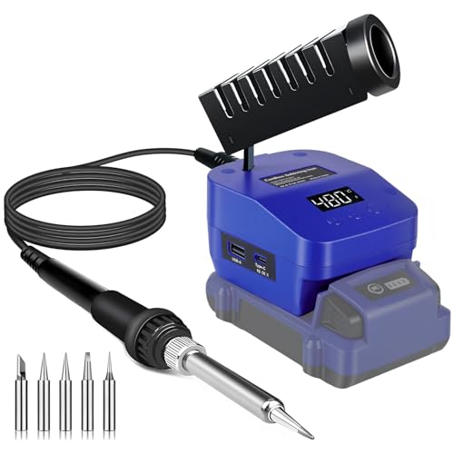 Cordless Soldering Iron Station Tool for Kobalt 24V Battery PortableElectric Fast Heating Up Soldering Iron with USB&Type C for Kobalt 24V DIY Appliance Repair Wire Welding(NO Battery)