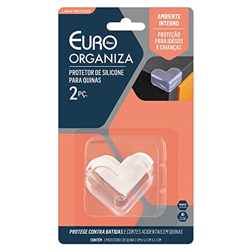 Flash Limp Protetor De Silicone Para Quinas 2 Peças, ENC1362, Euro Home, TRANSPARENTE