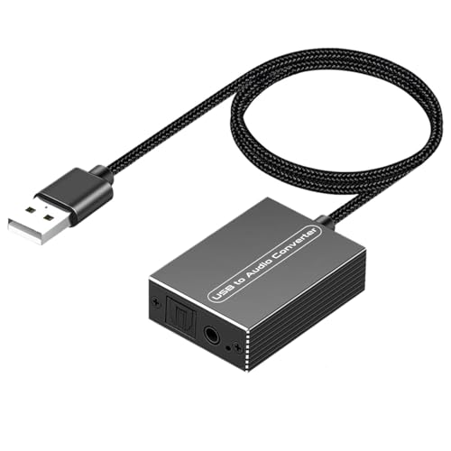 Image of Tobo USB Audio Extractor Converter USB to Optical Spdif Toslink & 3.5mm Audio Adapter Converter for TV, PS5, PS4, PC, Laptop,Smartphone to Sound Box Amplifier or Home Theater TD-1337CC