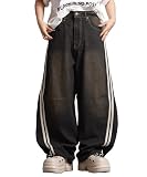 [ワンフォークロージング] バレルレッグ デニム メンズ バレルレッグパンツ レディース ジーンズ サイドライン ワイド バックシャーリング ウエスト紐 ズボン
