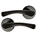 Price comparison product image HANDLESTORE Twist Lever on Rose Door Handle Set  Matt Black Finish, Pair with Fixings & Spindle