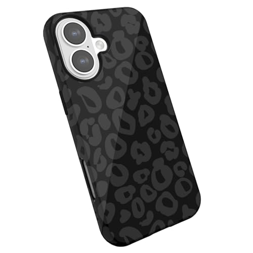 Coque iPhone 16 Plus guépard LoeoeL noire motif animal