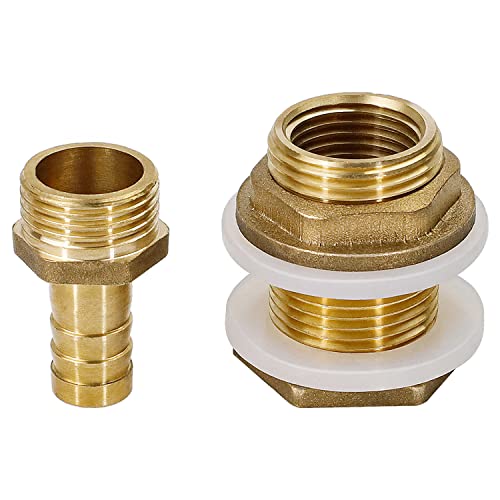 Conector de Barril de Lluvia - LNSYSNS 3/4 Rosca Exterior y 1/2 Rosca Exterior Accesorios de Manguera - con Dos Anillos de Sellado - para Depósito de Agua, Grifo Cover