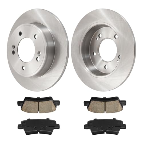 Image of KAX Rear Brake Kit, OE Brake Rotors and Ceramic Brake Pads | Fits Kia Forte 2014-2016, Hyundai Veloster 2012-2016, Hyundai Elantra GT 2013-2016, Kia Forte5 2014-2016, Kia Forte Koup 2014-2016