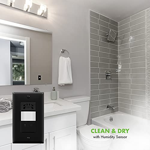 Topgreener TDHOS5-BK Humidity Sensor Switch With Pir Lighting Motion Sensor, Neutral Wire Required, Air Moisture Detection For Ventilation Fan thumb #5