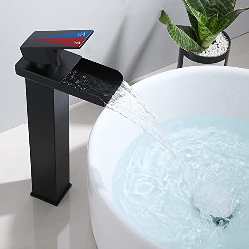 Mitigeur cascade noir pour lavabo mono-trou en laiton - 6