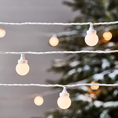 Lights4fun Guirlande Guinguette Extérieure Raccordable avec 100 Globes LED Blanc Chaud, Série PRO