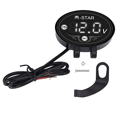 Talany LED-Voltmeter für Motorräder, intelligenter 9-24-V-Batteriemonitor Motorräder zur Lenkerhalterung, Talany4xKrCjY