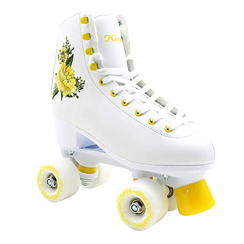 Kingdom GB Peony bordado flor impresión Quad Ruedas Patines Patines Cover