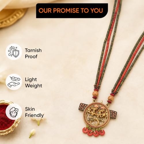 Image of AAKRITI ART CREATIONS Handcrafted Tribal & Wooden Necklace Collection | Dhokra, Ethnic, Brass & Artistic Designs | Royal, Boho & Nomadic-Inspired Statement Jewelry for Women