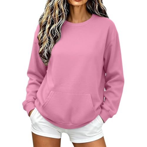 JiXiang Crewneck Sweatshirts Women Fall Long Sleeve Casual Pullover Oversized Drop Shoulder Going Out 2026 Lightweight Tops - image 2