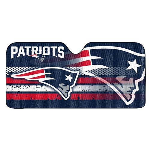 Image of Fanmats NFL Windshield Sun Auto Shade, Sun Shield Sun Visor Accordion tri-fold for Storage 59 inch x 29.5 inch, Colorful Team Design