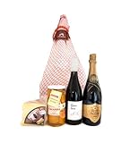 DEGUSTA TERUEL. Lote de Navidad con Jamón Serrano DOP, Cava, Vino Tinto, Queso y Melocotón.