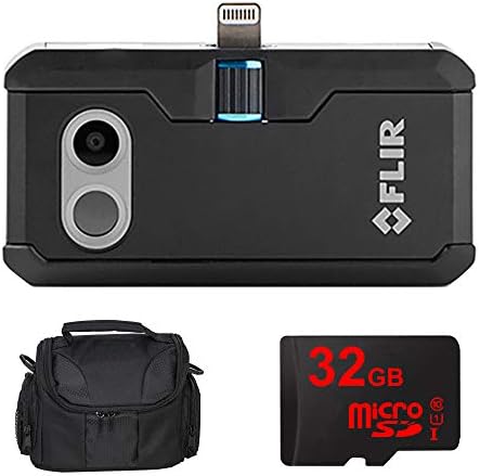 FLIR ONE Pro Thermal Imaging Camera for iOS (435-0006-02) w/Compact Deluxe Gadget Bag + 32GB MicroSD Memory Card and 1 YR CPS Enhanced Protection Pack Essential Bundle