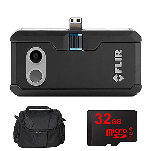 FLIR ONE Pro Thermal Imaging Camera for iOS (435-0006-02) w/Compact Deluxe Gadget Bag + 32GB MicroSD Memory Card and 1 YR CPS Enhanced Protection Pack Essential Bundle